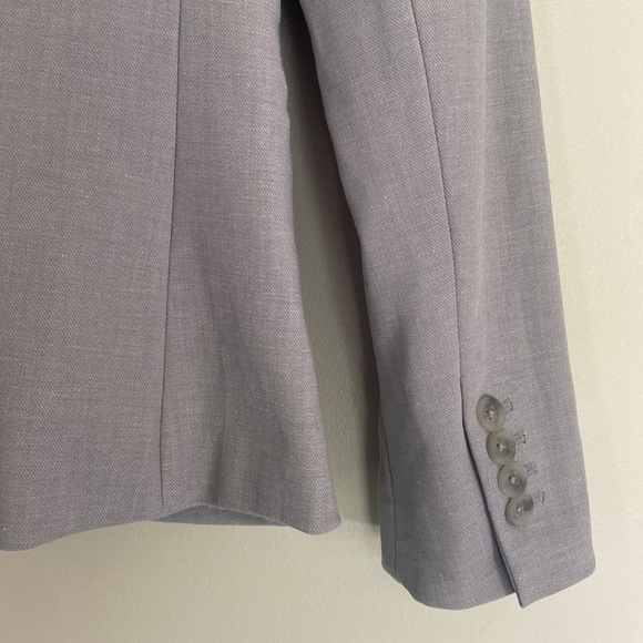 Express Notch Collar One Button Blazer - Light Grey - 2 - Picture 12 of 13